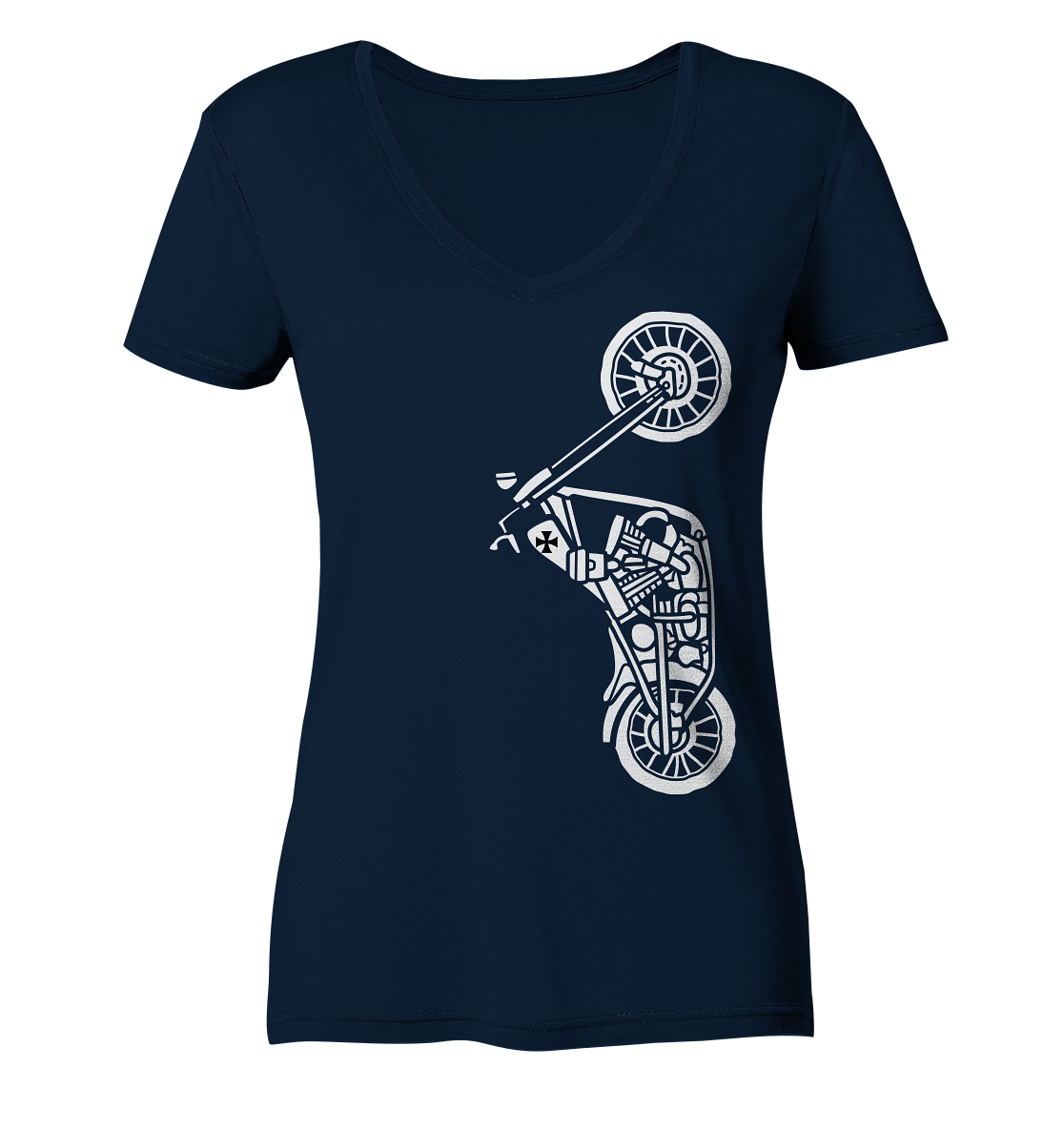 Motorrad - Chopper - Damen V-Neck T-Shirt