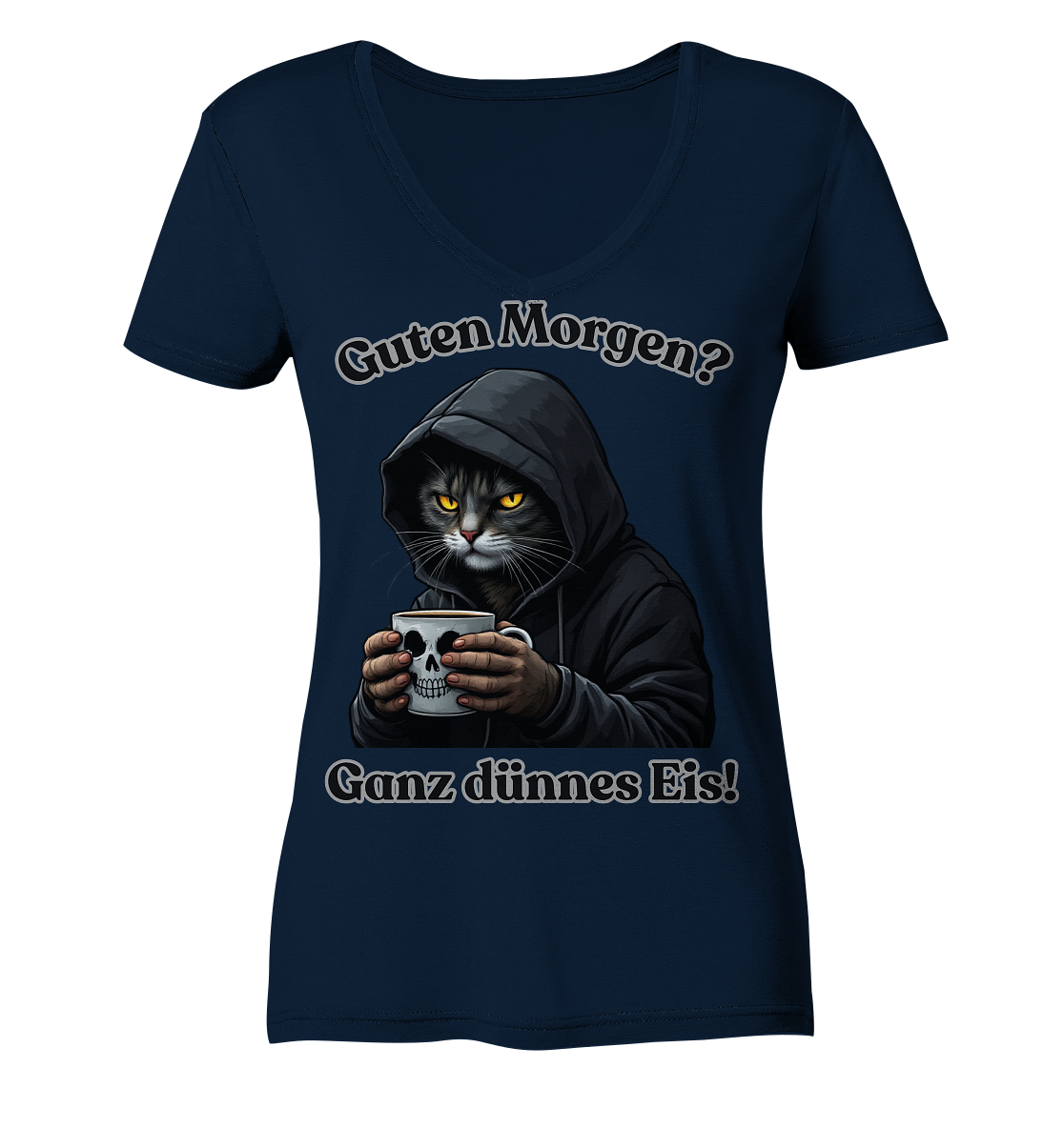 Guten Morgen? Ganz dünnes Eis! - Ladies V-Neck T-Shirt