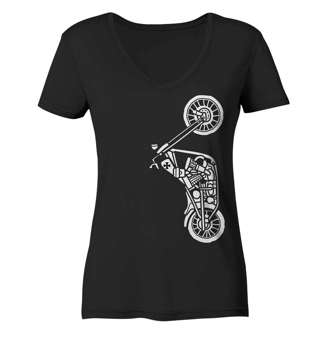 Motorrad - Chopper - Damen V-Neck T-Shirt