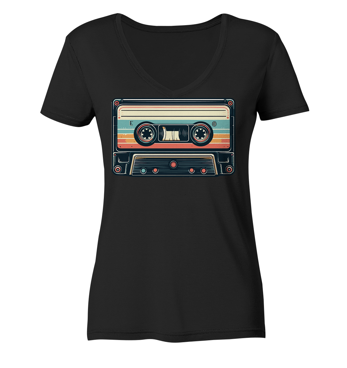 Musikkassette - Tape - Damen V-Neck T-Shirt