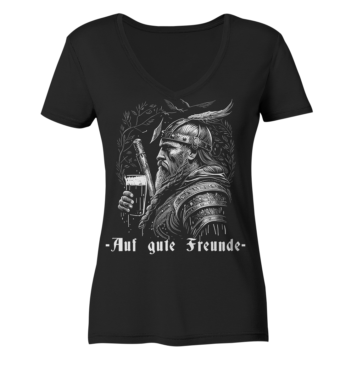 Auf gute Freunde - Damen V-Neck T-Shirt