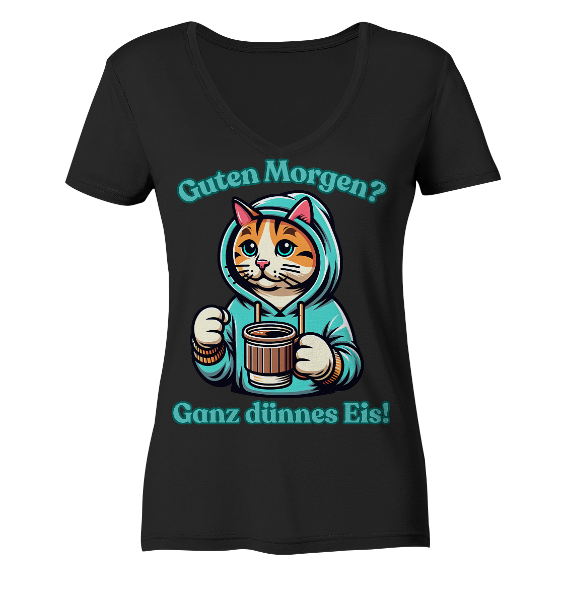 Guten Morgen? Ganz dünnes Eis! - Damen V-Neck T-Shirt