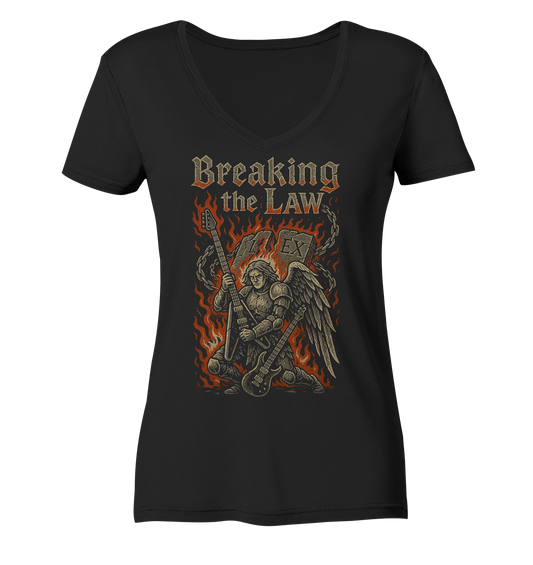 Breaking the Law - Guitar - Damen V-Neck T-Shirt