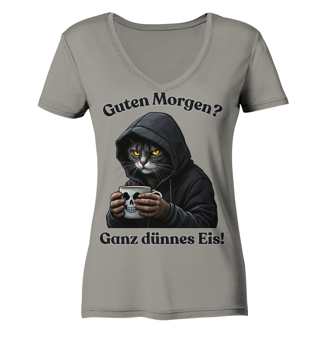 Guten Morgen? Ganz dünnes Eis! - Ladies V-Neck T-Shirt