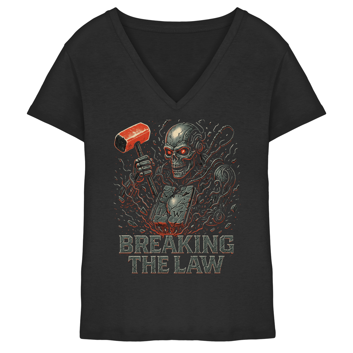 Breaking the Law - Cyborg - Damen V-Neck T-Shirt