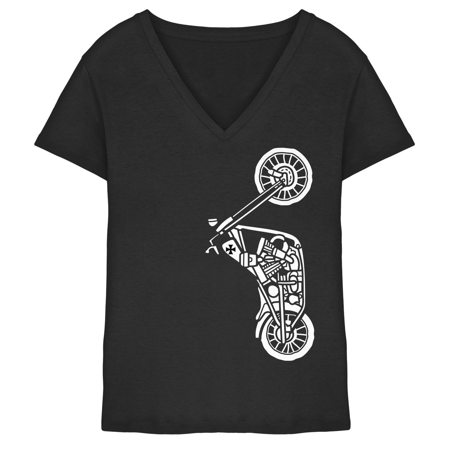 Motorrad - Chopper - Damen V-Neck T-Shirt