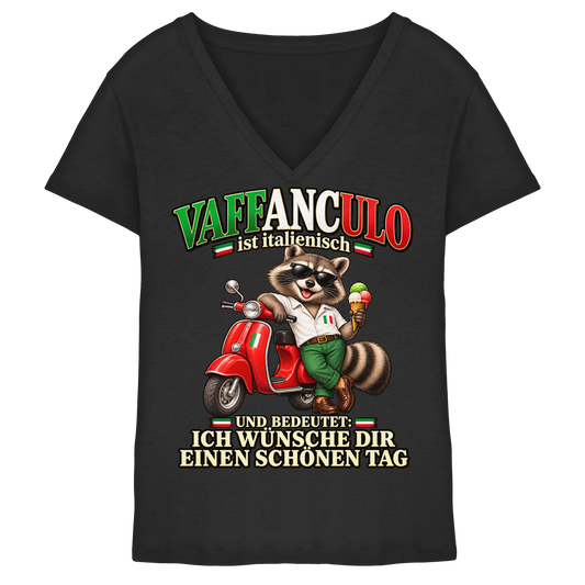 VAFFANCULO - Damen V-Neck T-Shirt