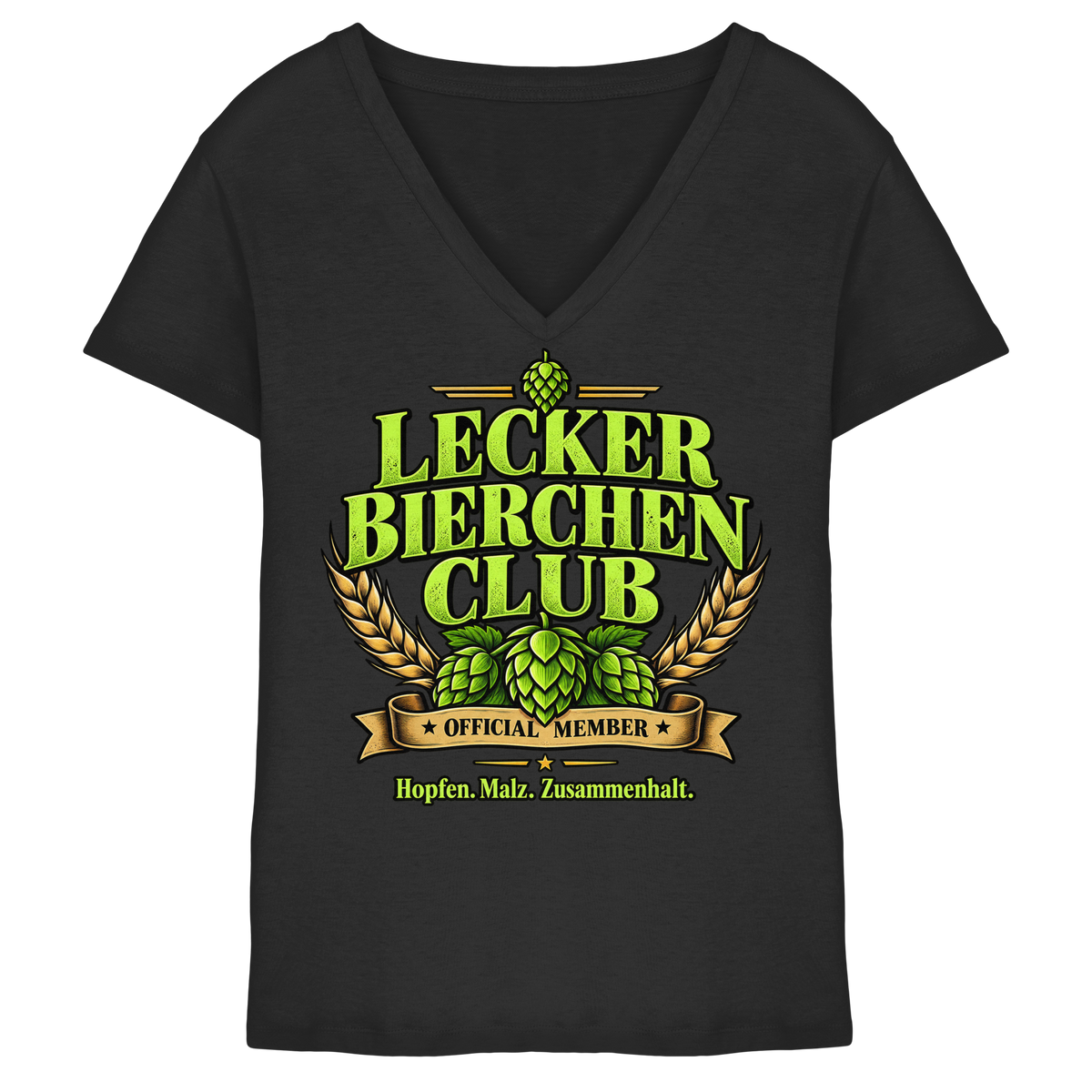 Lecker Bierchen Club - Damen V-Neck T-Shirt