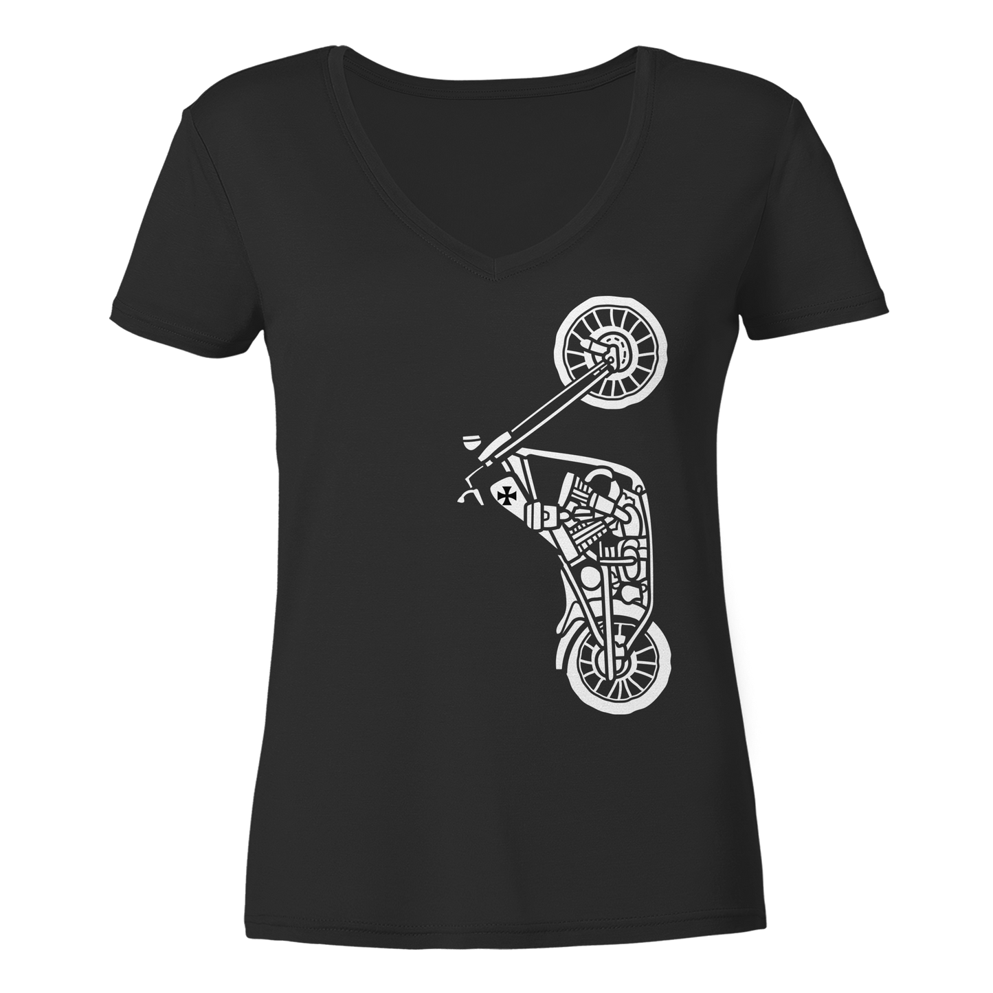 Motorrad - Chopper - Damen V-Neck T-Shirt