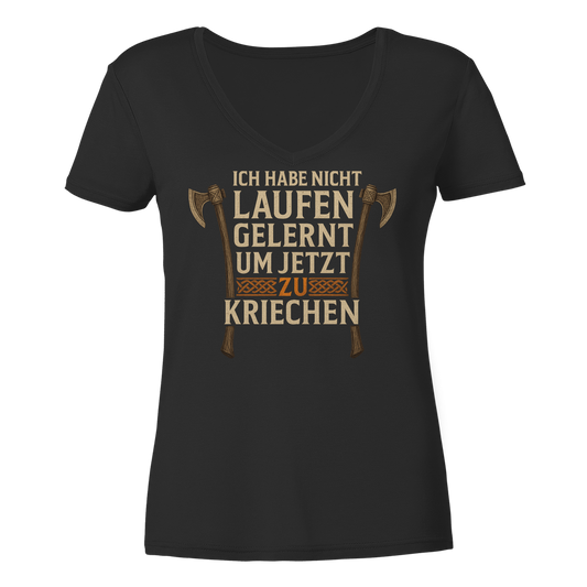 Niemals kriechen - Axt - Damen V-Neck T-Shirt