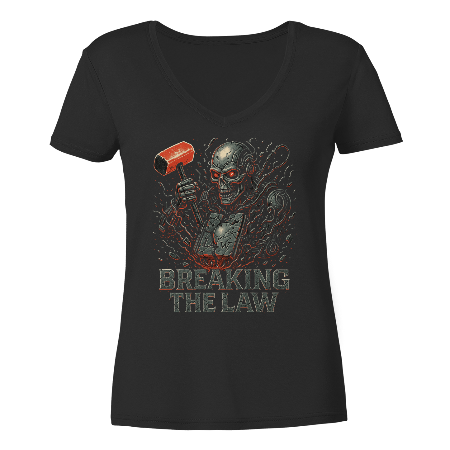 Breaking the Law - Cyborg - Damen V-Neck T-Shirt