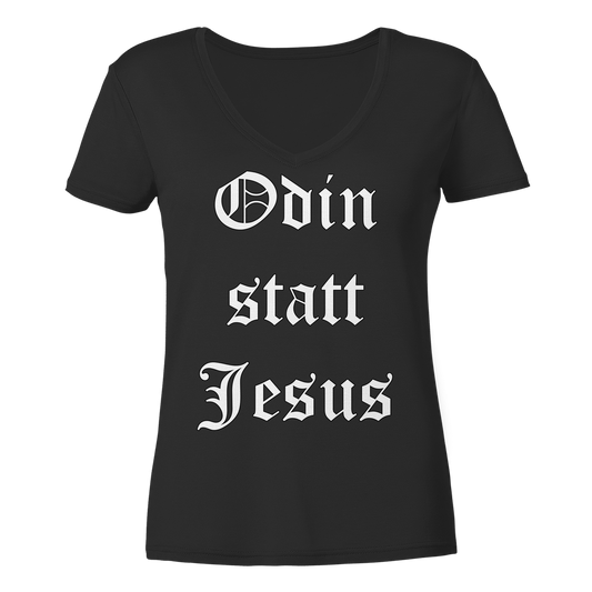 Odin statt Jesus - Damen V-Neck T-Shirt