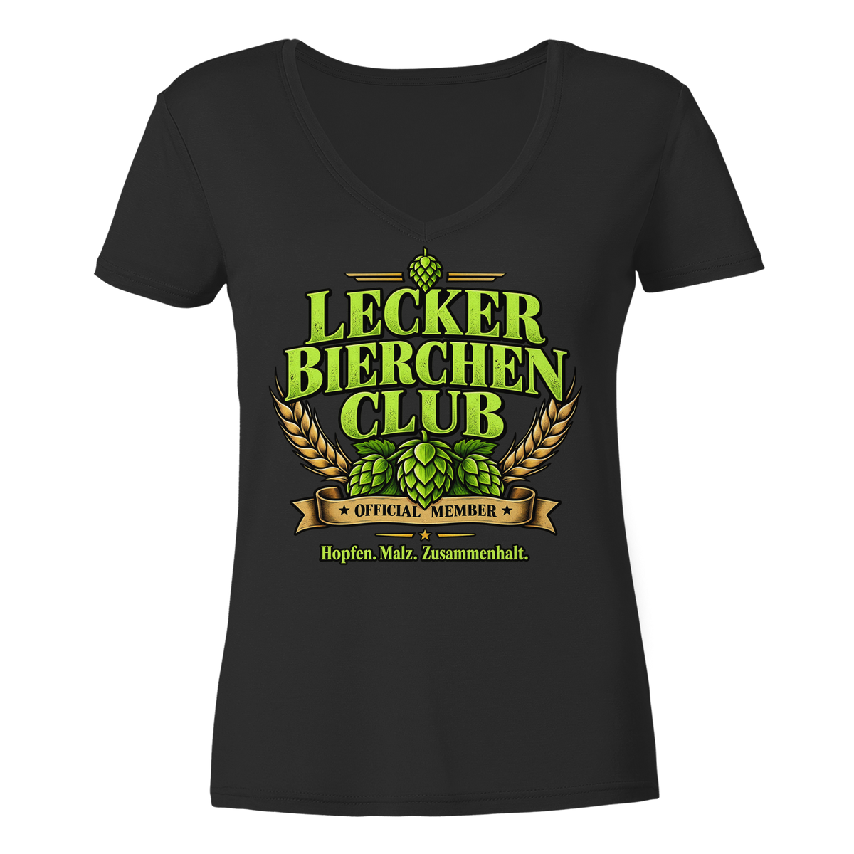 Lecker Bierchen Club - Damen V-Neck T-Shirt