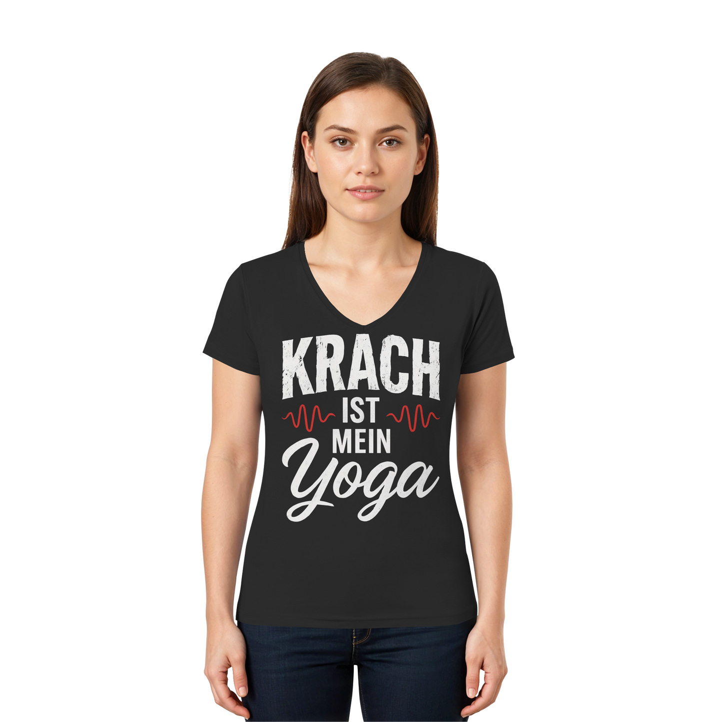 Krach ist mein Yoga - Damen V-Neck T-Shirt