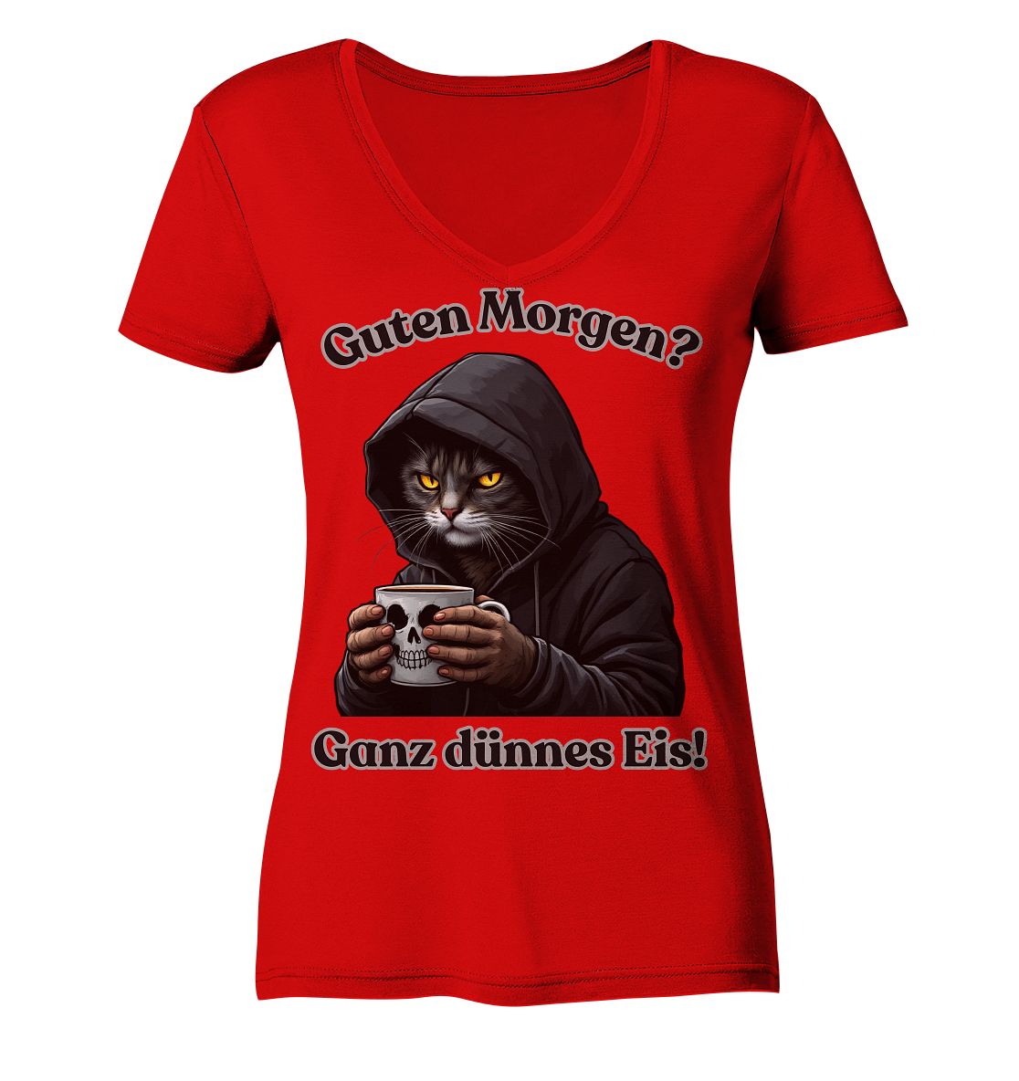 Guten Morgen? Ganz dünnes Eis! - Ladies V-Neck T-Shirt