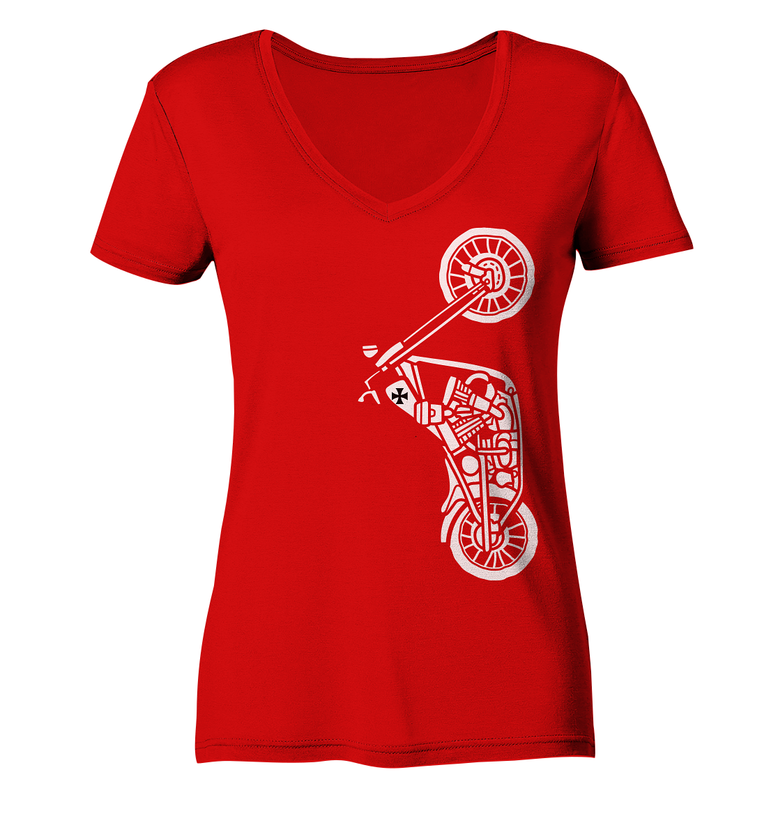 Motorrad - Chopper - Damen V-Neck T-Shirt