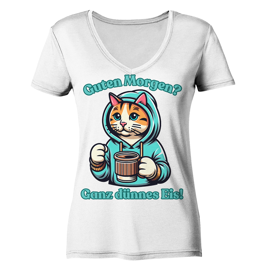 Guten Morgen? Ganz dünnes Eis! - Damen V-Neck T-Shirt