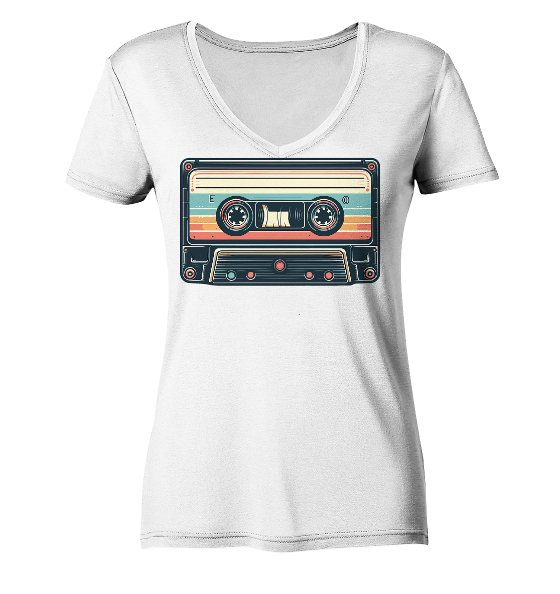 Musikkassette - Tape - Damen V-Neck T-Shirt