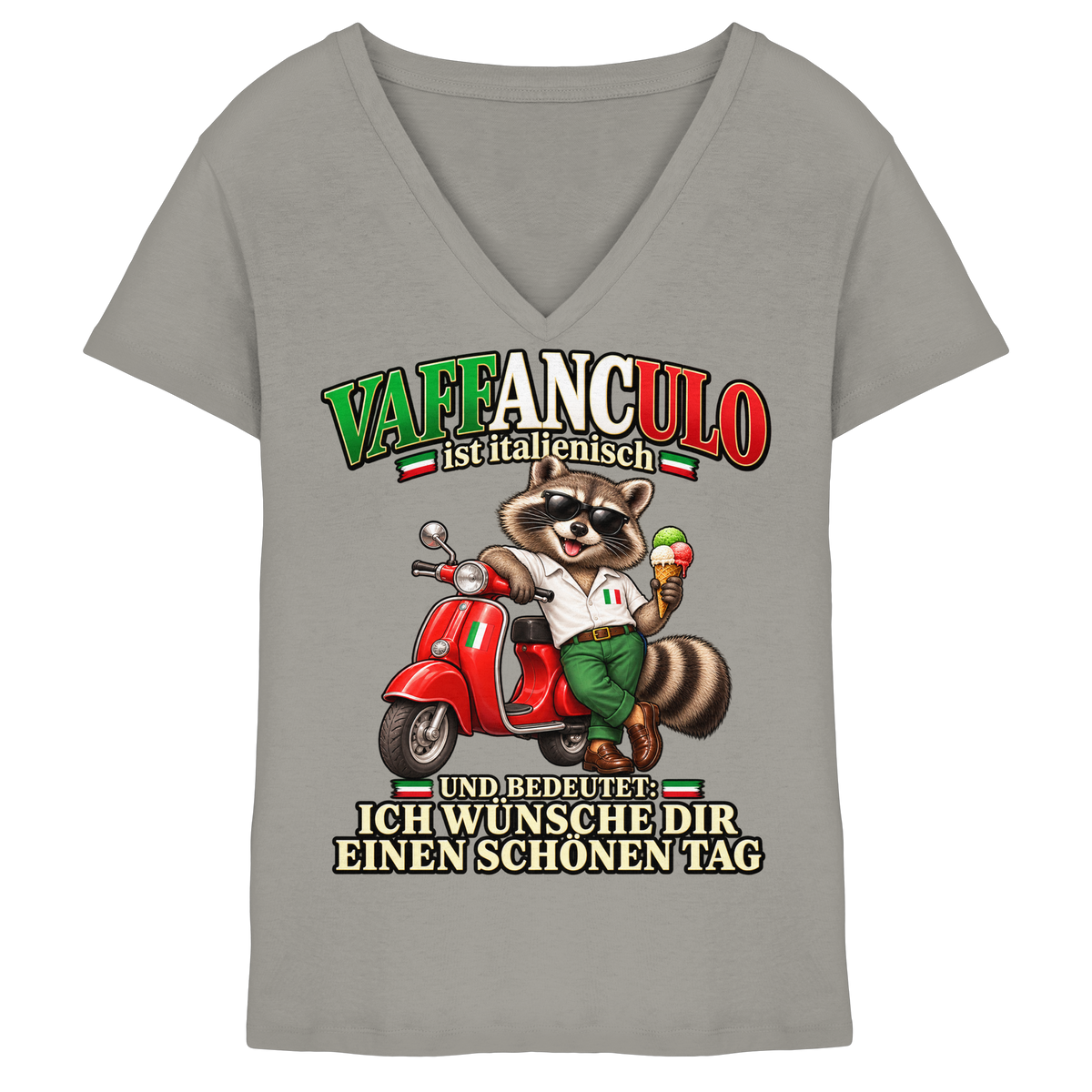 VAFFANCULO - Damen V-Neck T-Shirt
