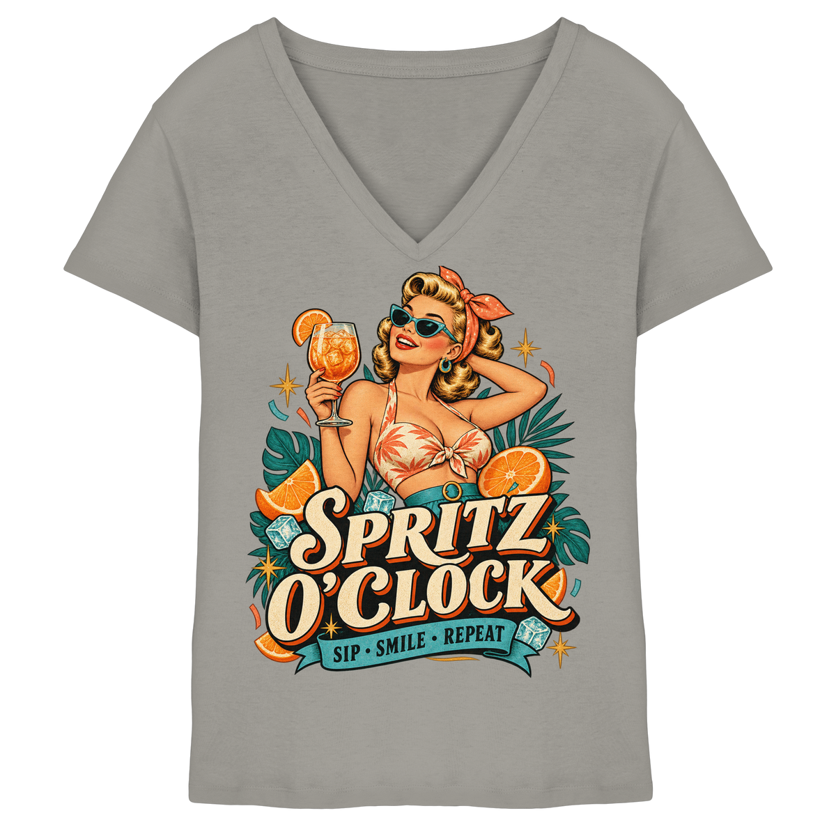 Spritz O' Clock - Damen V-Neck T-Shirt