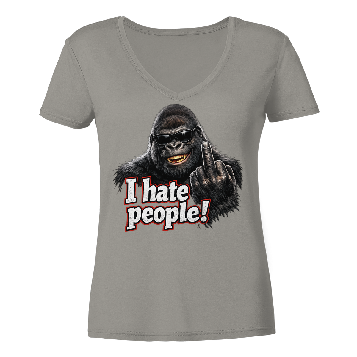 I hate people! - Damen V-Neck T-Shirt