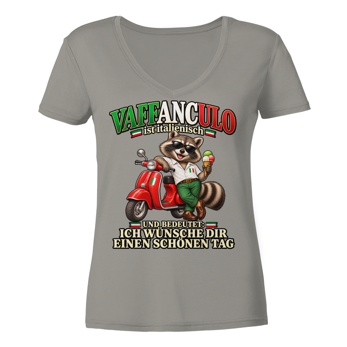 VAFFANCULO - Damen V-Neck T-Shirt