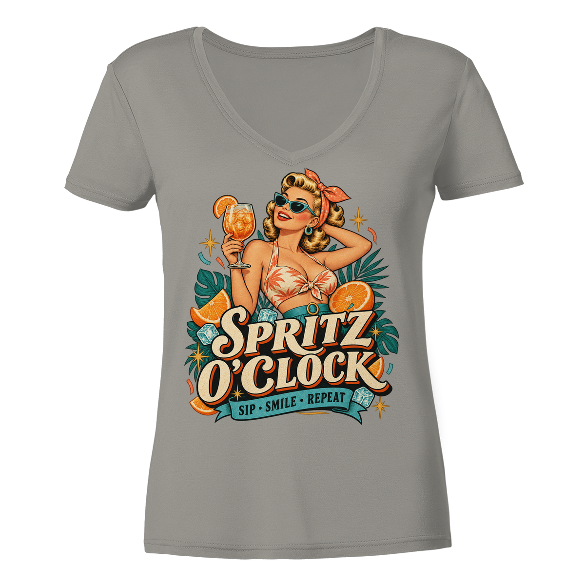 Spritz O' Clock - Damen V-Neck T-Shirt