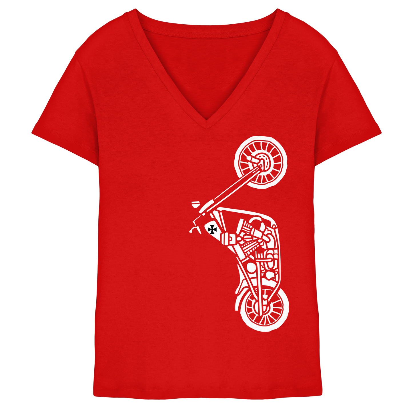 Motorrad - Chopper - Damen V-Neck T-Shirt
