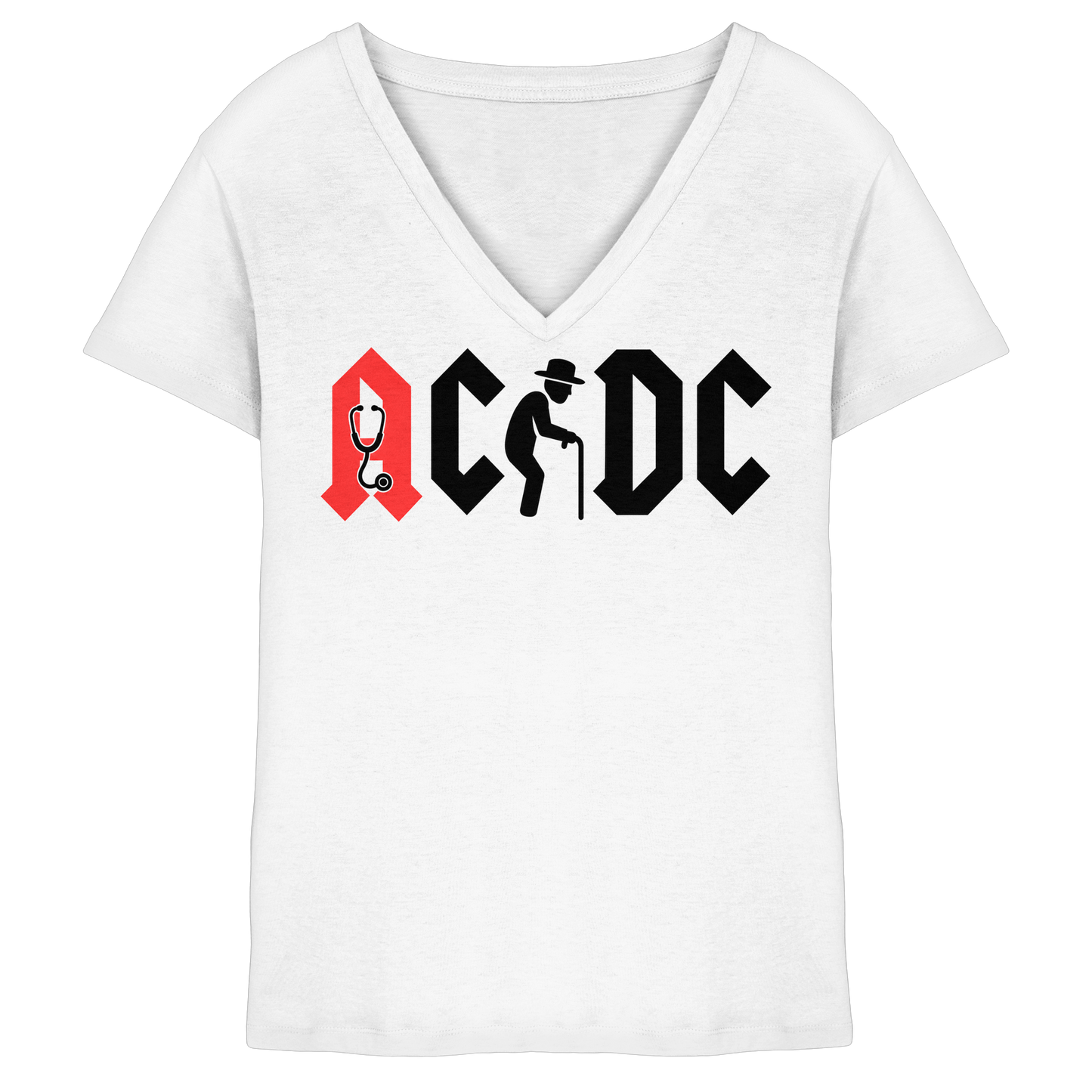 ACDC- Altrocker Logo - Damen V-Neck T-Shirt