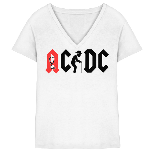 ACDC- Altrocker Logo - Damen V-Neck T-Shirt