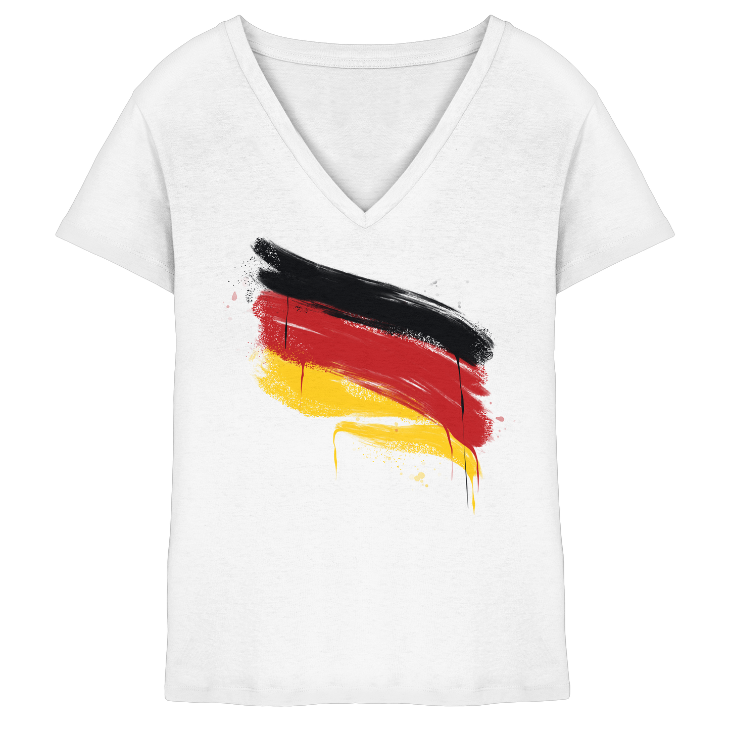 Deutschland Fahne - Damen V-Neck T-Shirt