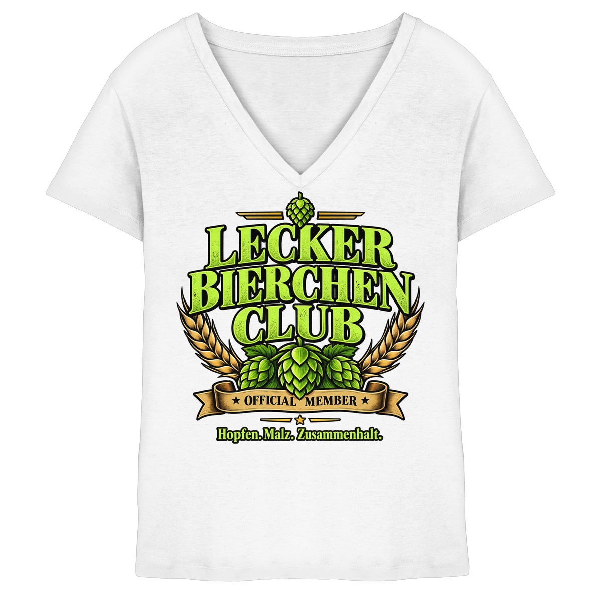 Lecker Bierchen Club - Damen V-Neck T-Shirt