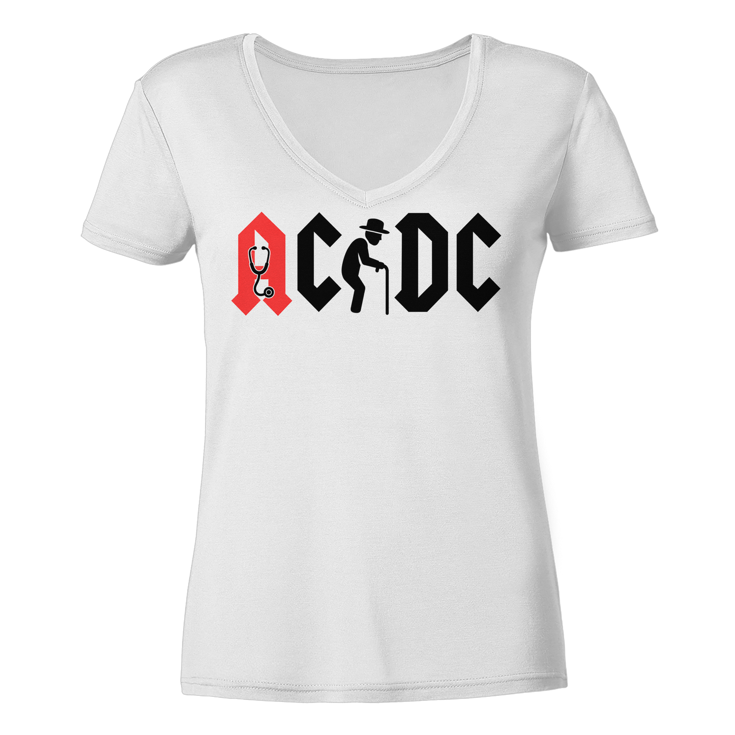 ACDC- Altrocker Logo - Damen V-Neck T-Shirt