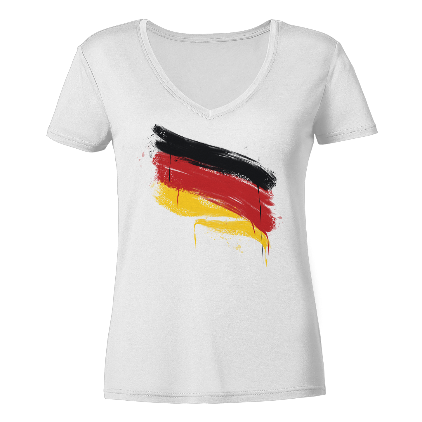 Deutschland Fahne - Damen V-Neck T-Shirt