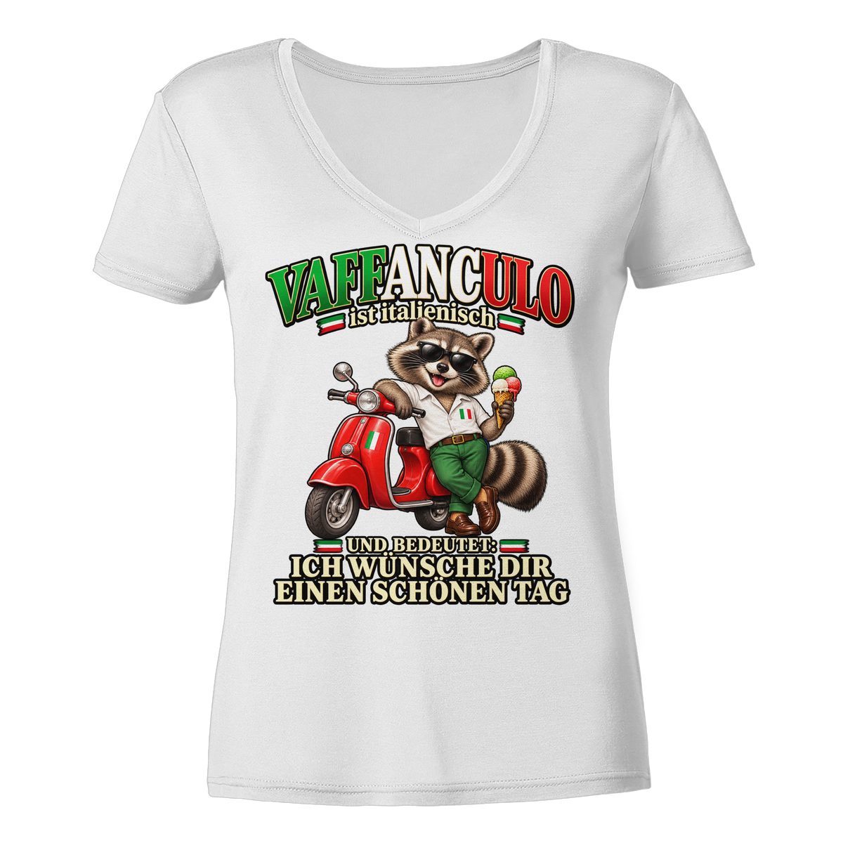 VAFFANCULO - Damen V-Neck T-Shirt