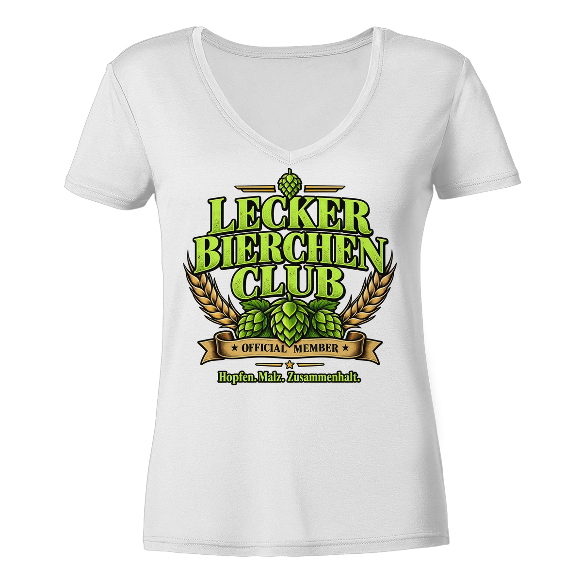 Lecker Bierchen Club - Damen V-Neck T-Shirt