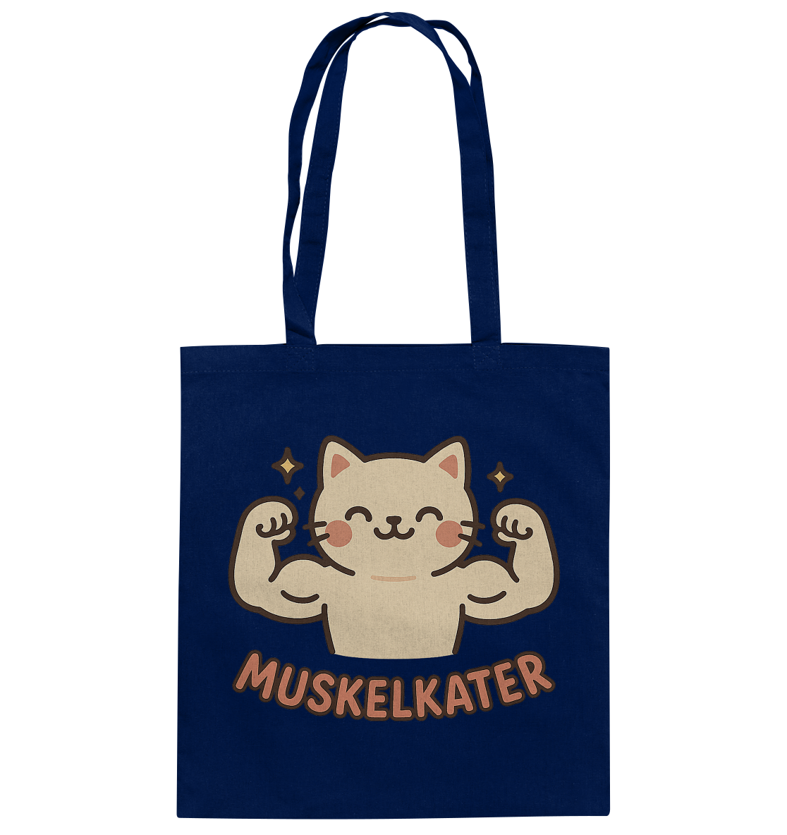 Muskelkater - Kawaii Cat - Baumwolltasche (Bio-Qualität)
