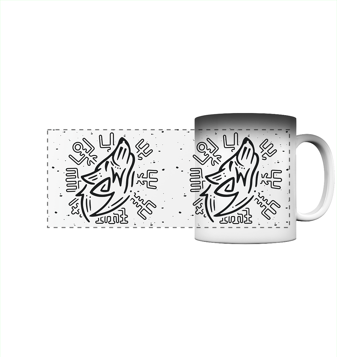 Fenris Wolf mit Runen - Zaubertasse