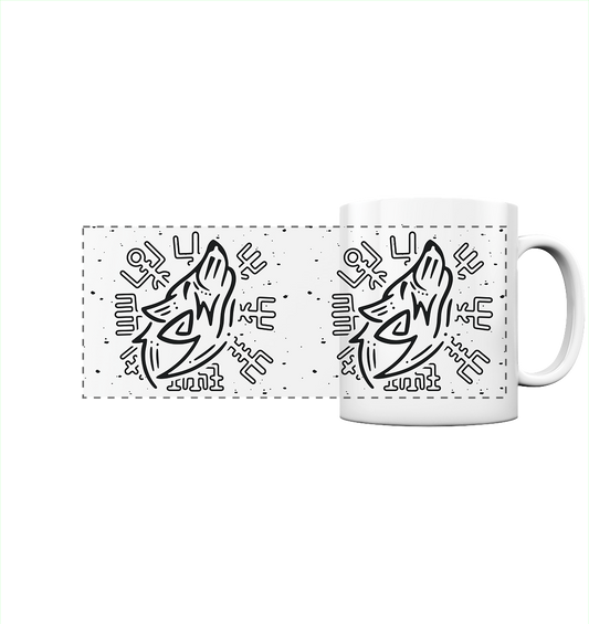 Fenris Wolf mit Runen - Tasse