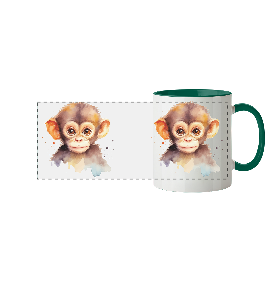Affe - Äffchen - Tasse zweifarbig