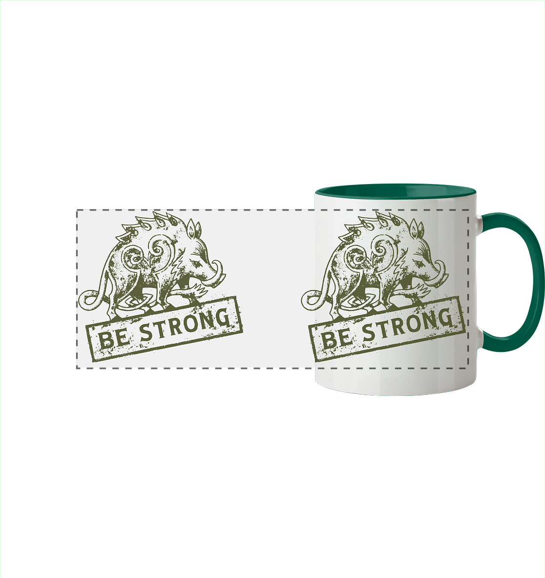Be strong - keltisches Wildschwein - Tasse zweifarbig