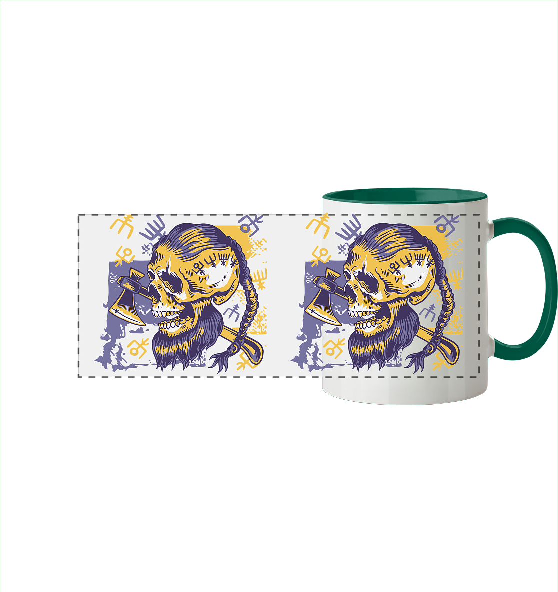 Viking Skull - Tasse zweifarbig