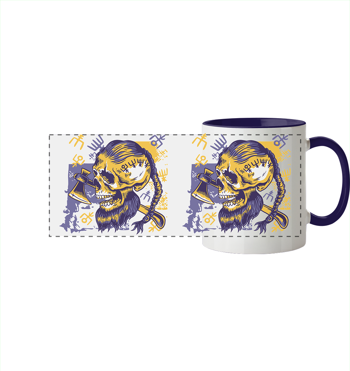 Viking Skull - Tasse zweifarbig