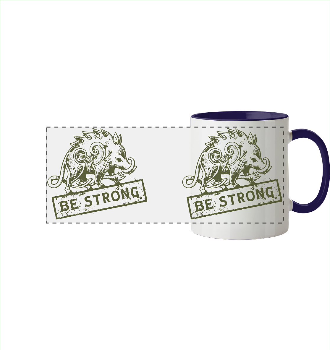 Be strong - keltisches Wildschwein - Tasse zweifarbig