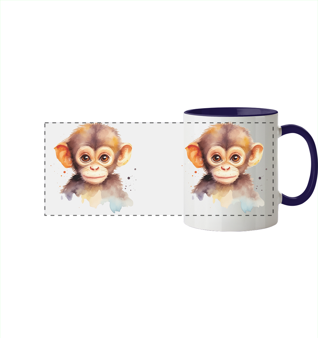 Affe - Äffchen - Tasse zweifarbig