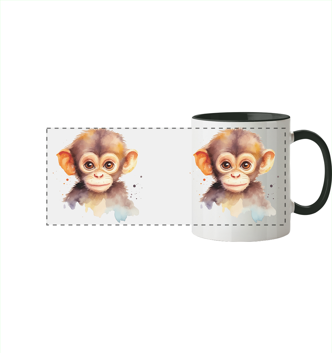 Affe - Äffchen - Tasse zweifarbig