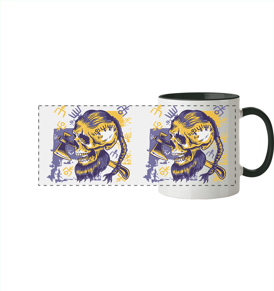 Viking Skull - Tasse zweifarbig