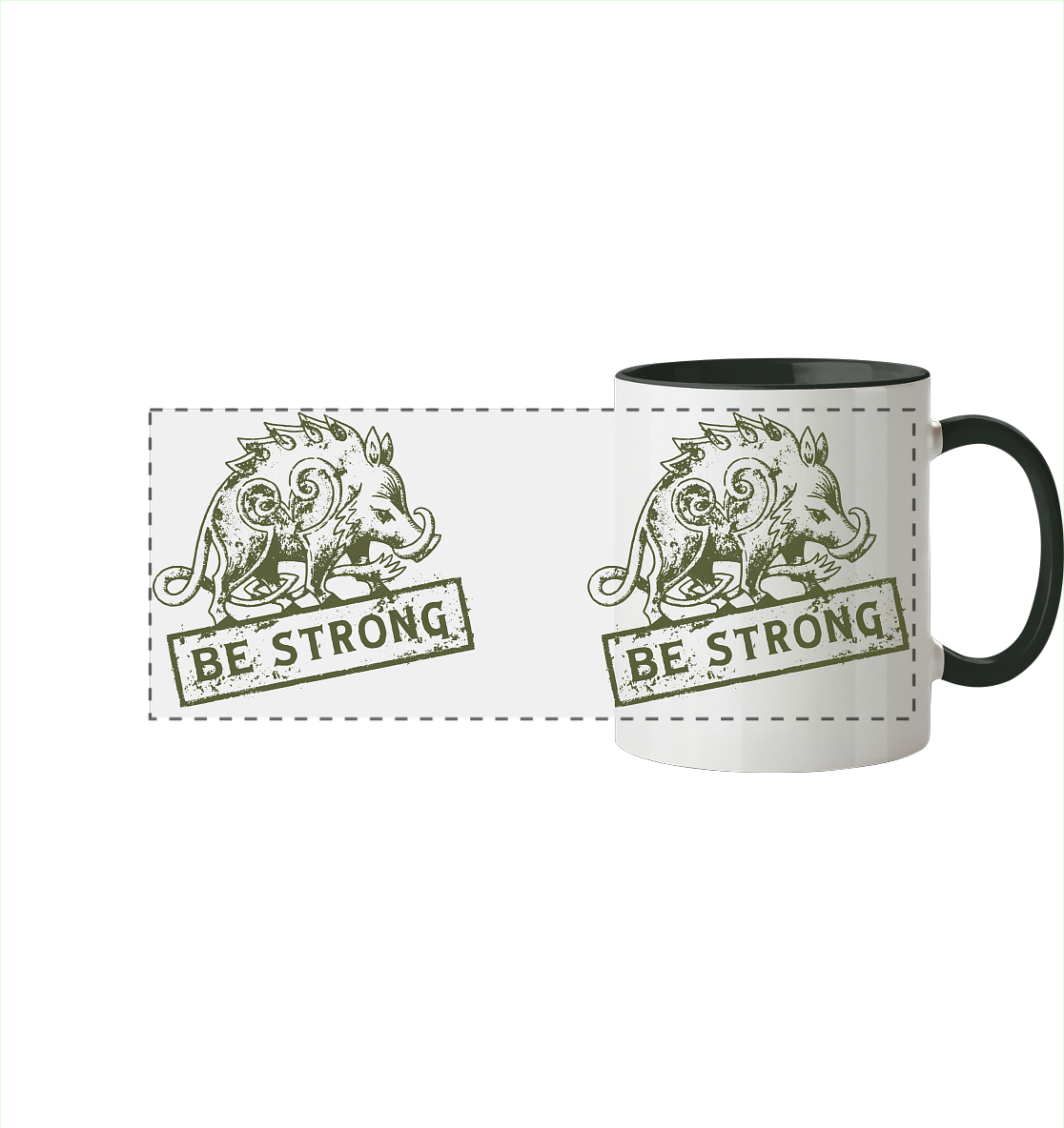 Be strong - keltisches Wildschwein - Tasse zweifarbig