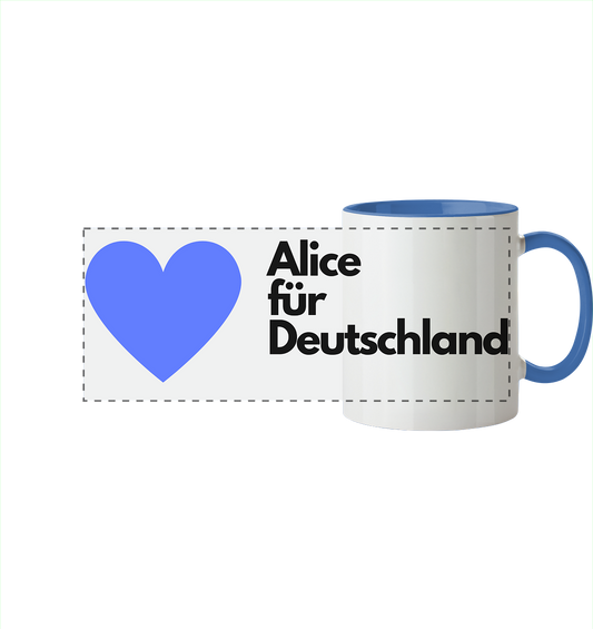 Alice für Deutschland - Tasse zweifarbig