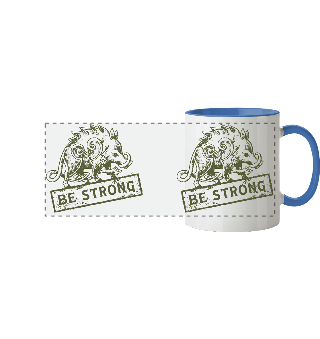 Be strong - keltisches Wildschwein - Tasse zweifarbig